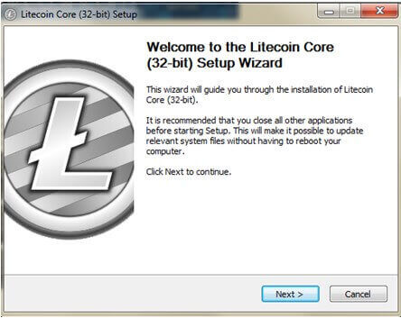 Установка кошелека LiteCoin Core Windows 32 bit