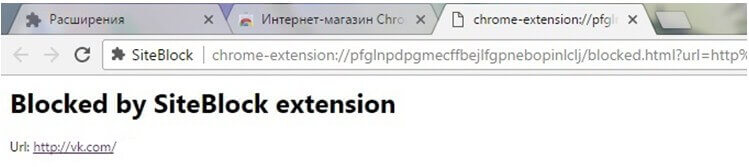 Блокировка сайта в Google Chrome