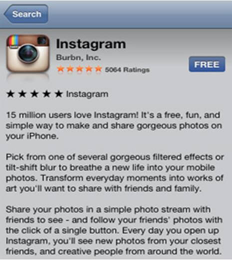 Instagram в Apple Store